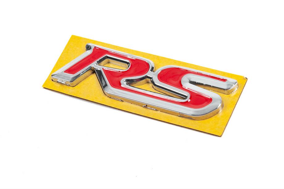 Honda RS embleem rood met chroom (95 mm x 25 mm) Foto 2