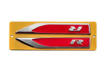 R- zijstrips rood/chroom (145 x 22 mm) foto 1
