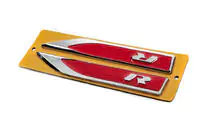 R- zijstrips rood/chroom (145 x 22 mm) foto 2