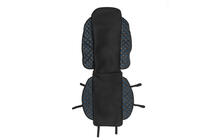 Stoelbeschermer ECO-leder en stof (1 st., zwart met blauwe stiknaad + stof) foto 1