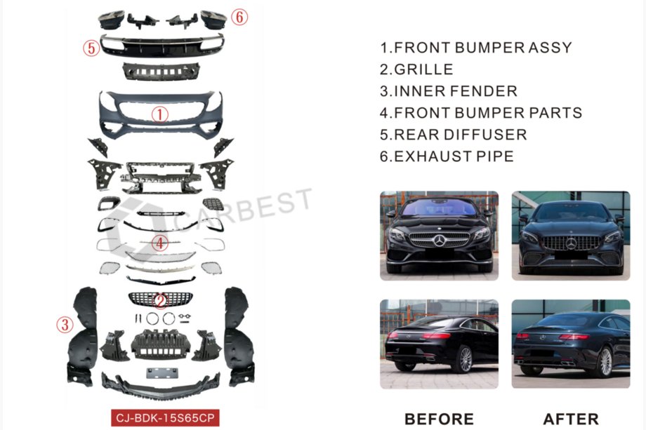 Mercedes S-class C217 Coupé 2014–2020 Bodykit set S65 AMG Foto 2