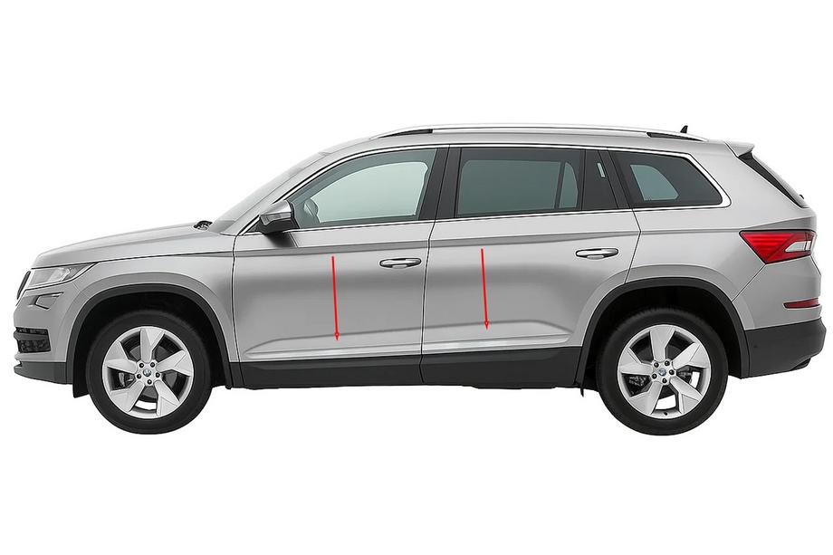 Skoda Kodiaq 2016–2023 Carmos smalle deurstrip (RVS) Image