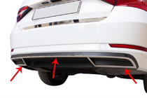 Skoda Superb 2015–2024 Carmos bumper eindstukken (3 stuks, RVS) foto 1