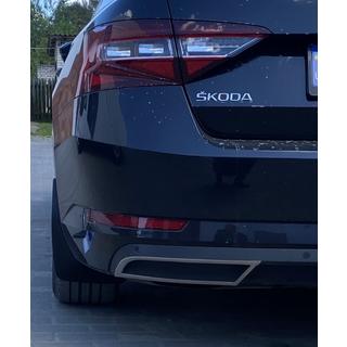 Carmos bumper eindstukken (3 stuks, RVS) Skoda Superb 2015–2024 foto 2