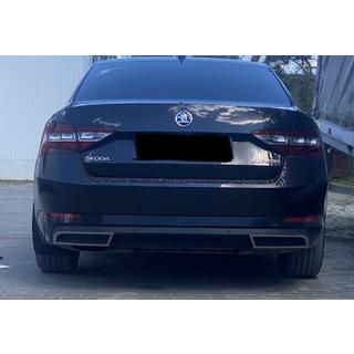 Carmos bumper eindstukken (3 stuks, RVS) Skoda Superb 2015–2024 foto 3