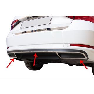 Carmos bumper eindstukken (3 stuks, RVS) Skoda Superb 2015–2024 foto 1