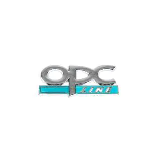 Metalen OPC Line kofferklep-embleem (chroom+blauw) foto 2