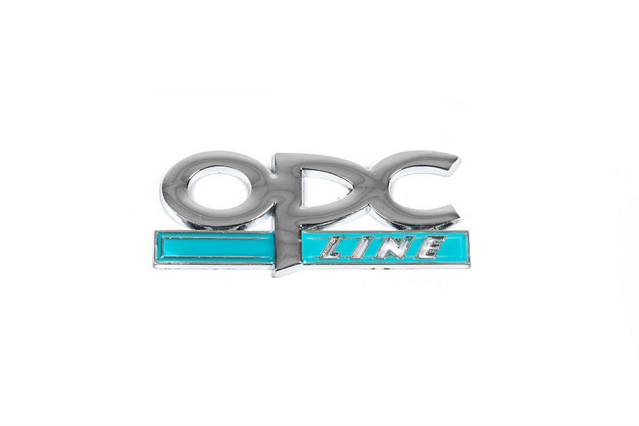 Opel Metalen OPC Line kofferklep-embleem (chroom+blauw) Foto 2