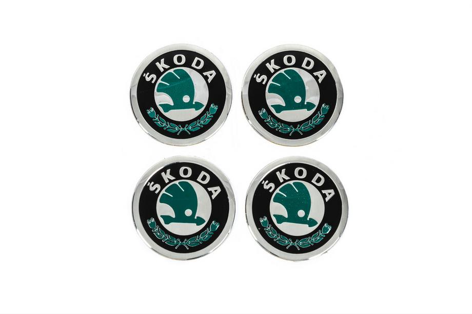 Skoda Stickers voor naafdoppen V2 60 mm (4 stuks) Image