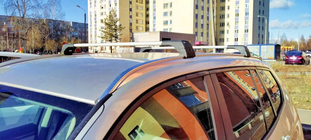 BMW X3 F25 2011–2018 Dwarsdragers voor geïntegreerde dakrails, afsluitbaar Skybar V2 (2 stuks) tot 120 cm, zwart foto 1