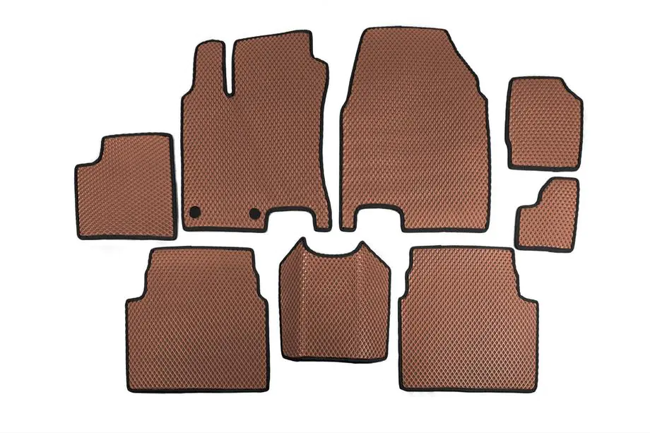 Nissan Qashqai 2010–2014 EVA automatten voor +2 (3 rijen, bruin) Foto 1