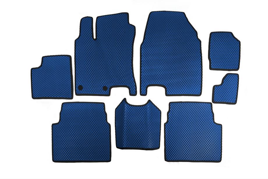 Nissan Qashqai 2010–2014 Automatten voor +2 (3 rijen, EVA, blauw) Image
