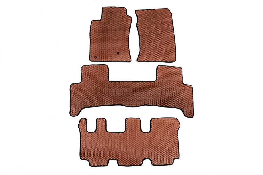 Toyota Land Cruiser Prado 120 2002–2009 EVA automatten voor interieur (3 rijen, bruin) Image
