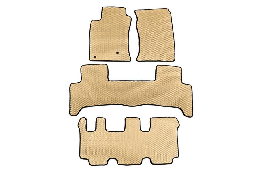 Toyota Land Cruiser Prado 120 2002–2009 EVA automatten (3 rijen, beige) Image