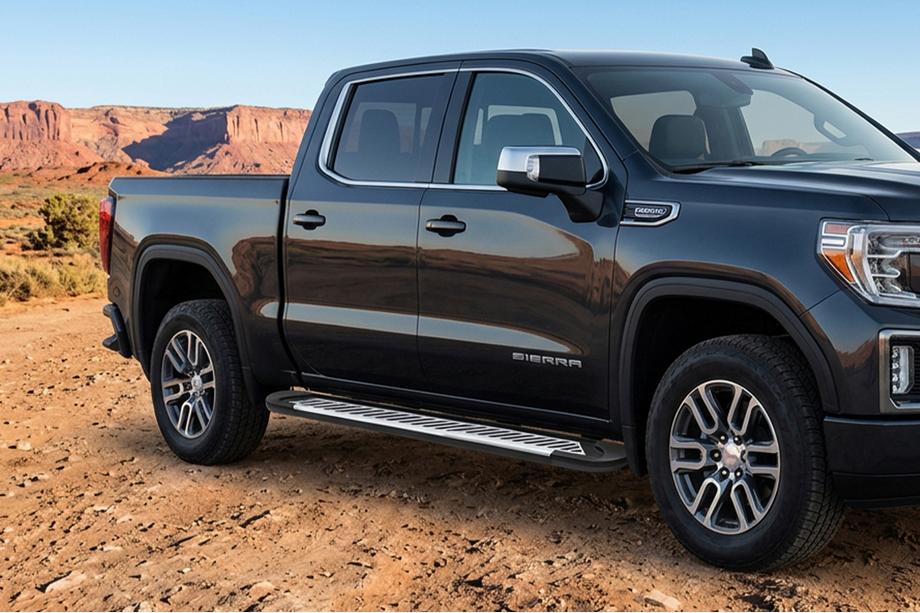 GMS Sierra 2019– Line side steps (set van 2, aluminium) Image