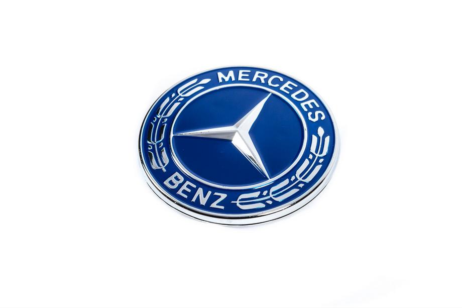 Mercedes-Benz Afdekdop in plaats van embleem op motorkap Mercedes (blauw, 57 mm) Foto 1