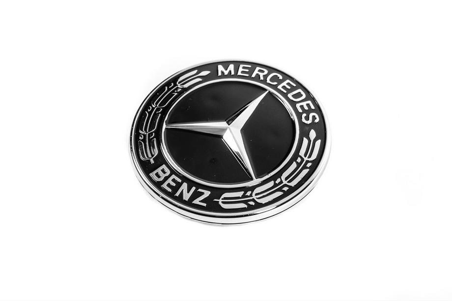 Mercedes-Benz Afdekdop i.p.v. embleem op motorkap Mercedes (zwart, 57 mm) Foto 1