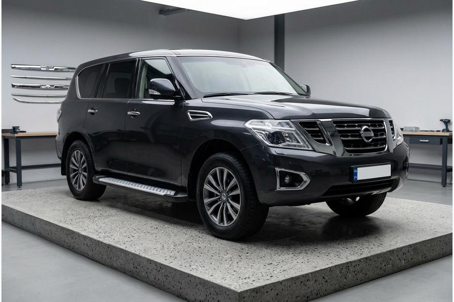 Nissan Armada 2016–2024 Side steps Allmond Grey (set van 2, aluminium) Image