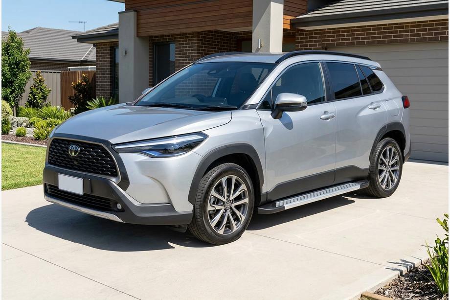Toyota Corolla Cross 2020– Zijdrempels Vision New Grey (set van 2, aluminium) Image
