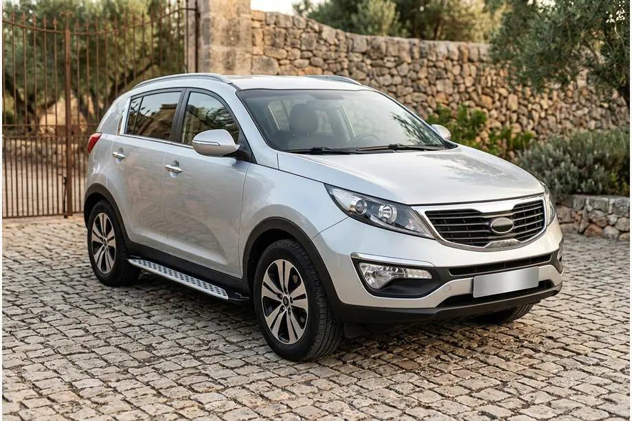 Kia Sportage 2010–2015 Side steps Shining V1 (2 st., aluminium) Image