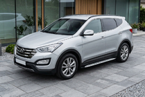 Hyundai Santa Fe 3 2012–2018 Side steps Shining V1 (2 st., aluminium) foto 1