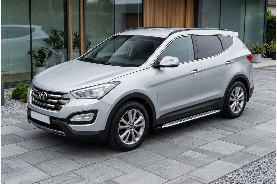 Hyundai Santa Fe 3 2012–2018 Side steps Shining V1 (2 st., aluminium) Image