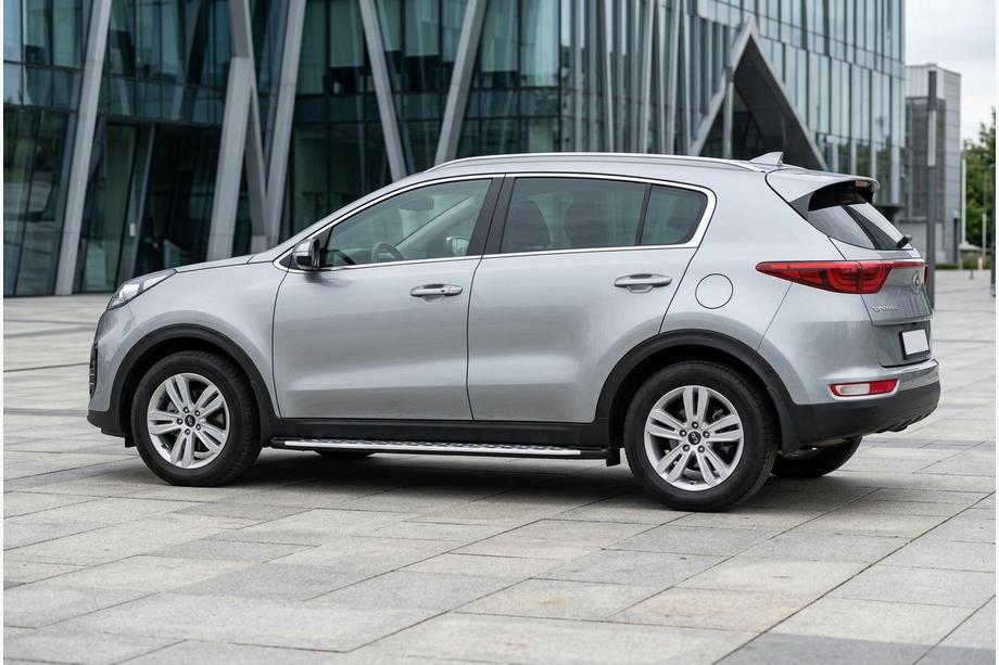 Kia Sportage 2015–2021 Side steps Shining V1 (2 st., aluminium) Image