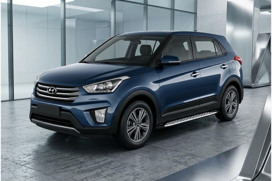 Hyundai Creta 2014–2020 Side steps Shining V1 (2 st., aluminium) Image
