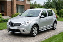 Dacia Sandero 2007–2013 Side steps Shining V1 (2 st., aluminium) foto 1