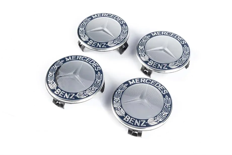Mercedes-Benz Velgnaafdoppen 71/75 mm zonder ring (4 stuks, blauw V1) Foto 1