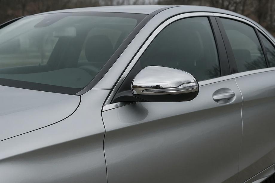 Mercedes C-klasse W205 2014–2021 RVS spiegelkappen (2 stuks) Foto 1