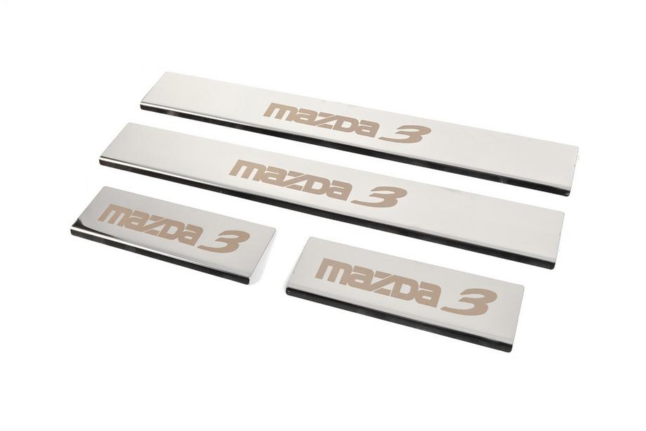 Mazda 3 2013–2019 RVS instaplijsten (4 stuks, glans) Foto 2