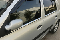 Renault Clio II 1998–2005 Buitenste raamomlijsting (HB, 4 stuks, RVS) foto 2