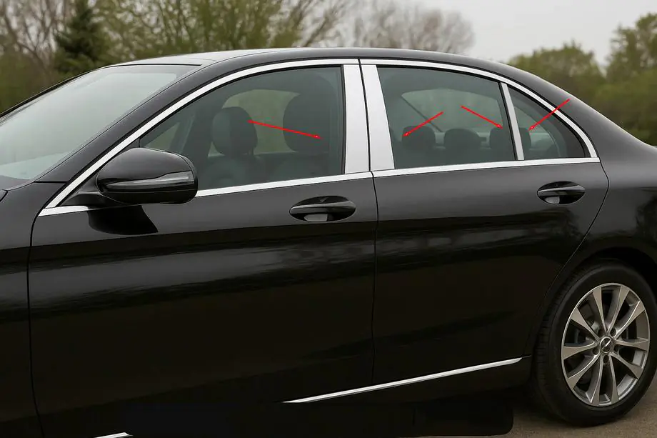 Mercedes C-klasse W205 2014–2021 RVS deursstijl sierlijsten (6-delig) Image