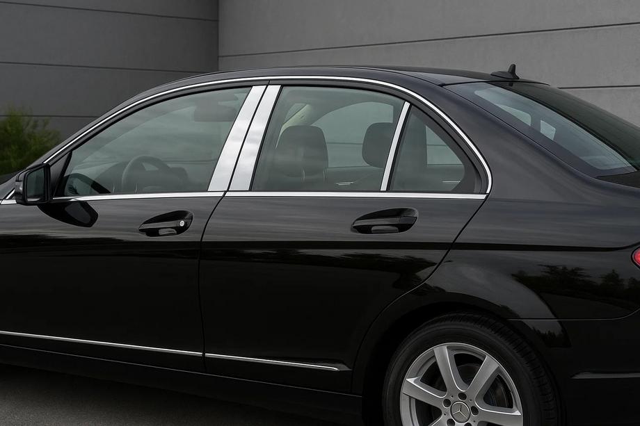 Mercedes C-klasse W204 2007–2015 RVS deursstijl sierlijsten (6-delig) Image