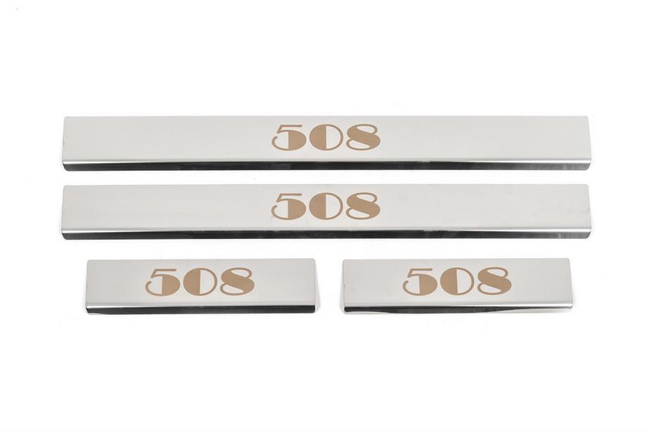 Peugeot 508 2010–2018 Carmos dorpellijsten (set 4 stuks, RVS) Image