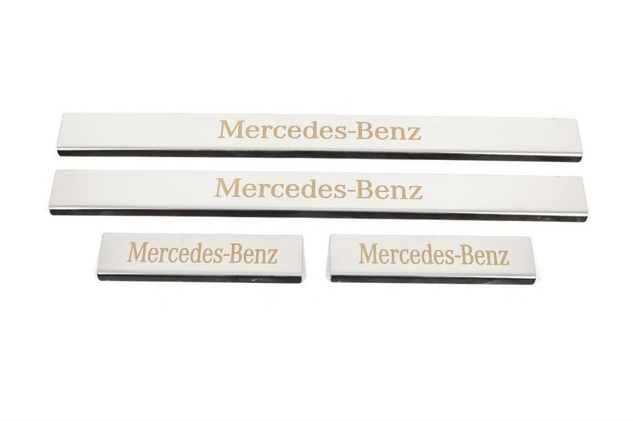 Mercedes C-klasse W204 2007–2015 Carmos dorpellijsten (set 4 stuks, RVS) Image