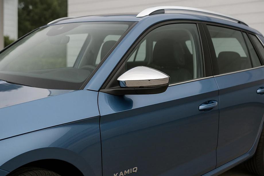 Skoda Kamiq 2019– Spiegelkappen (2 stuks, RVS) Carmos Image