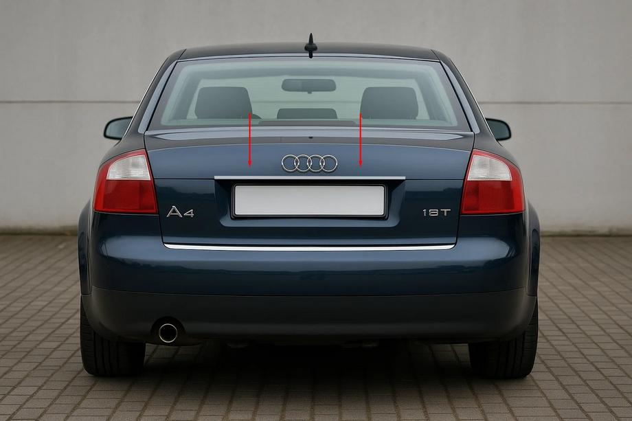 Audi A4 B6 2000–2004 Sierlijst boven kentekenplaat (Carmos, RVS) V-2 Image