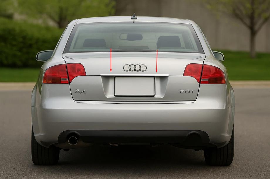 Audi A4 B7 2004–2008 Sierlijst boven kentekenplaat (Carmos, RVS) V-2 Image