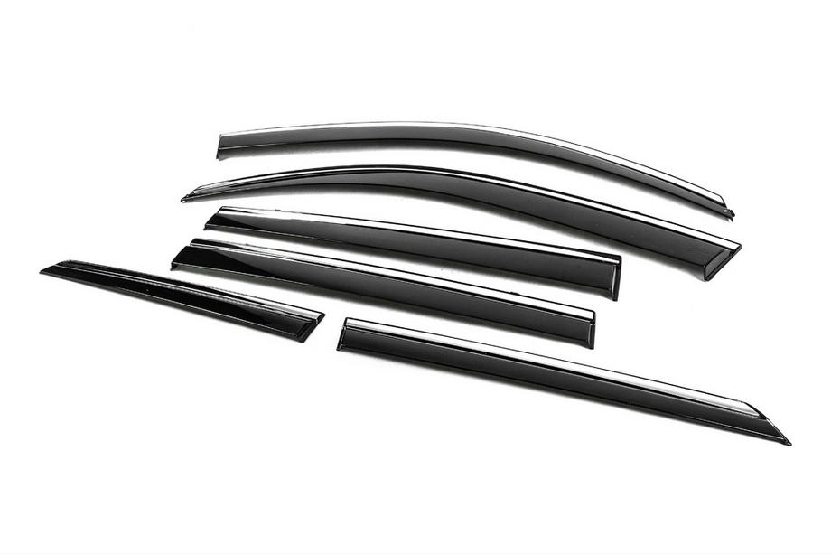 Toyota Land Cruiser Prado 150 2009–2023 Raamwindschermen met chromen sierlijst Niken Luxury (6 stuks) Foto 3