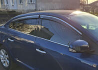 Renault Fluence 2009–2016 Raamwindschermen met chromen sierlijst (set van 4, Niken) foto 5