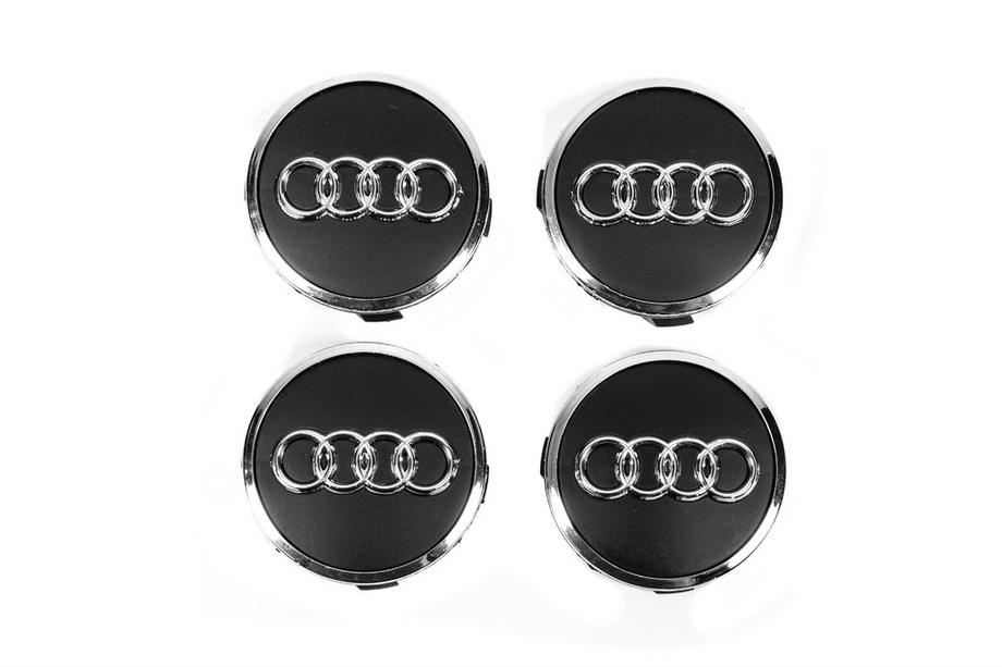 Audi Velg centerkappen 57/61 mm met ring (4 stuks, zwart) Image