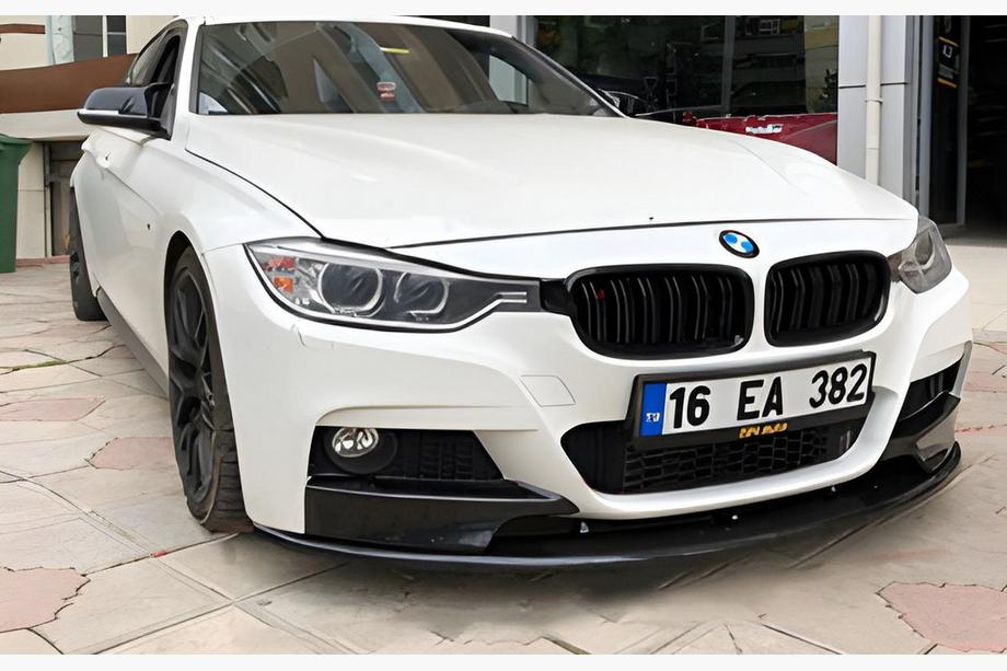 BMW 3 Serie F30/F31 2012–2019 DPT Lip frontbumper lipspoiler (voor M-Performance, hoogglans zwart) Image