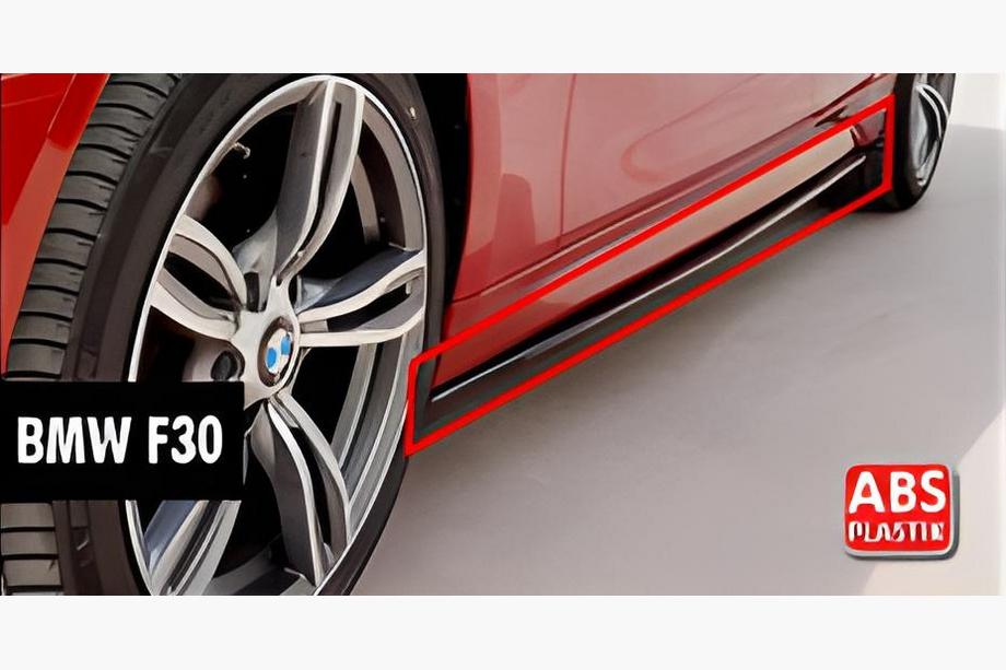 BMW 3 Serie F30/F31 2012–2019 DPT V-1 dorpelcovers (voor M-Sport dorpels, hoogglans zwart) Image