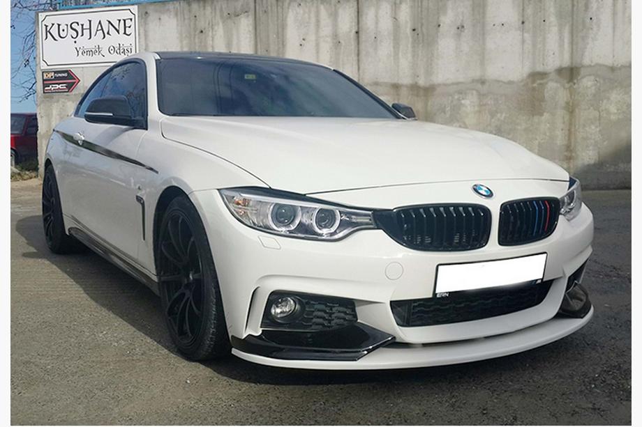 BMW 4 Serie F32/F33/F36 2012–2020 Front bumper lip spoiler DPT LIP V-3 (voor M-Sport, glanzend zwart) Foto 1