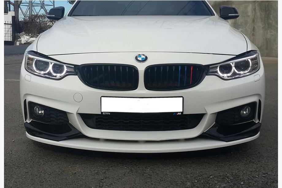 BMW 4 Serie F32/F33/F36 2012–2020 Front bumper lip spoiler DPT LIP V-3 (voor M-Sport, glanzend zwart) Foto 2