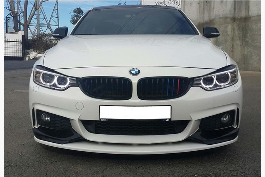 BMW 4 Serie F32/F33/F36 2012–2020 Front bumper lip spoiler DPT LIP V-3 (voor M-Sport, glanzend zwart) Foto 4
