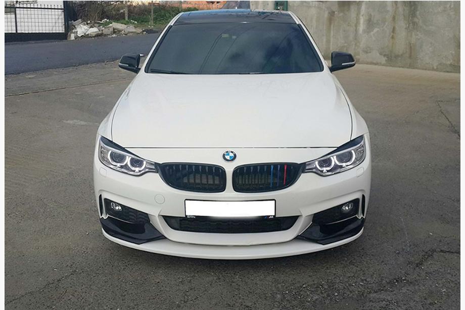 BMW 4 Serie F32/F33/F36 2012–2020 Front bumper lip spoiler DPT LIP V-3 (voor M-Sport, glanzend zwart) Foto 5
