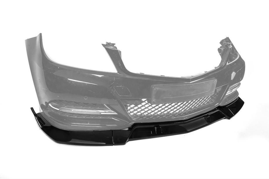 Mercedes C-klasse W204 2007–2015 Lipspoiler voorbumper DPT V1 (2011-2015, glanzend zwart) Foto 5